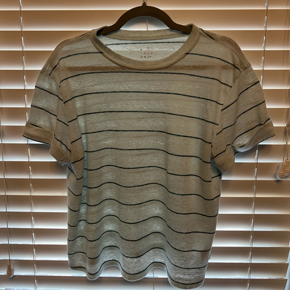 Light Green Striped Tee
